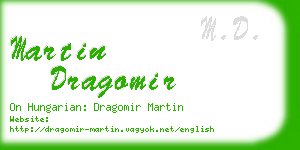martin dragomir business card